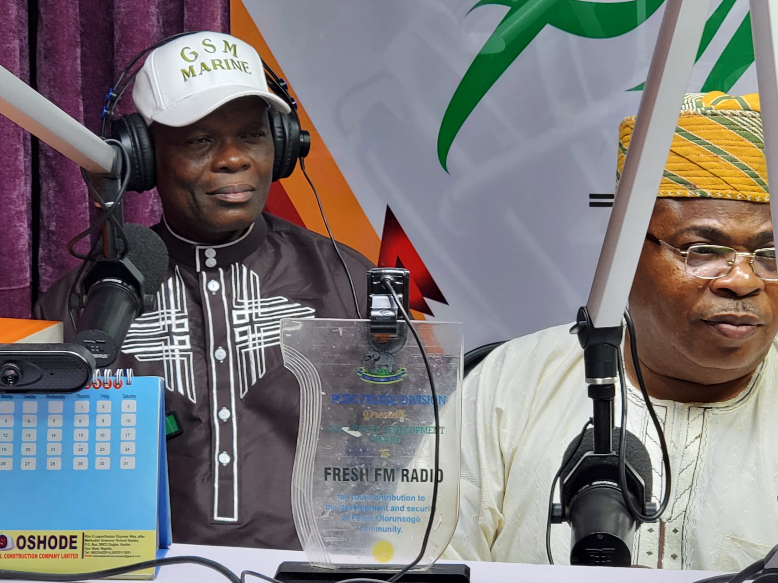 Dr. Olatubosun (left) while on air earlier today