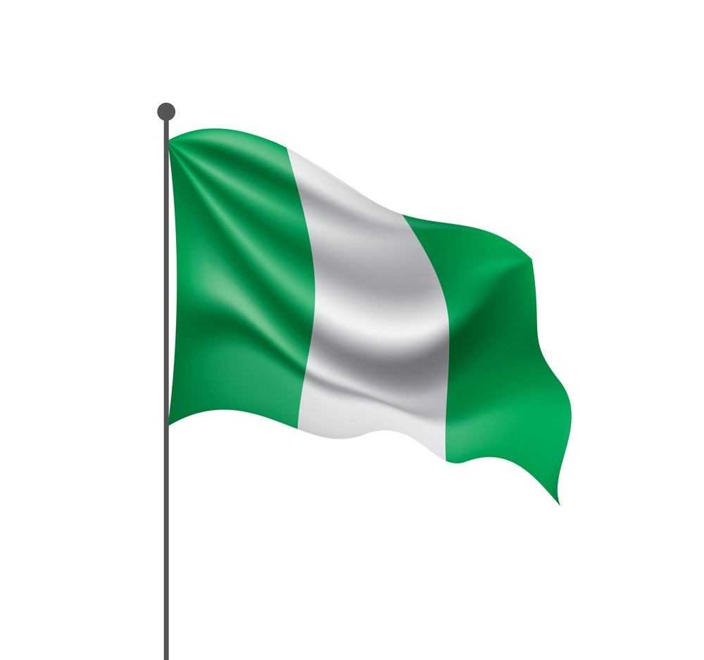 Nigeria flag, vector illustration on a white background